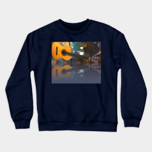 Acoustic Guitar Reflection Artwork Crewneck Sweatshirt